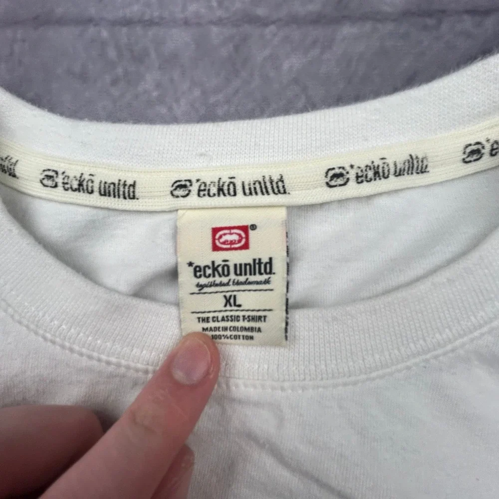 Vintage Ecko Unltd Graphic T Shirt Mens XL White Graffiti Rhino Y2K Streetwear - Picture 4 of 8